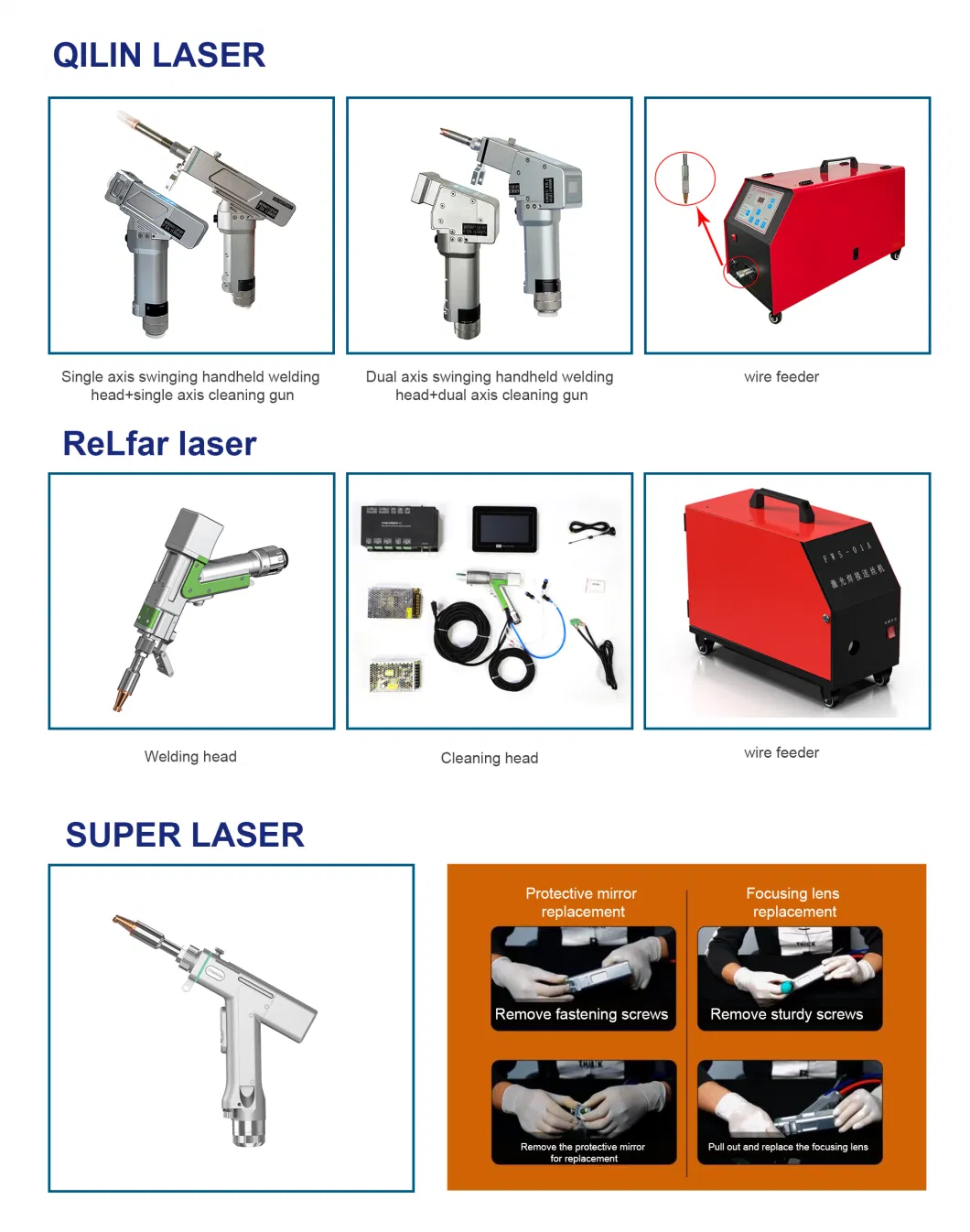 1000W 1500W 2000W Handle Laser Welding Cleaning Cutting Machine Relfar System Three-in-One Model Sheet Welding Machine