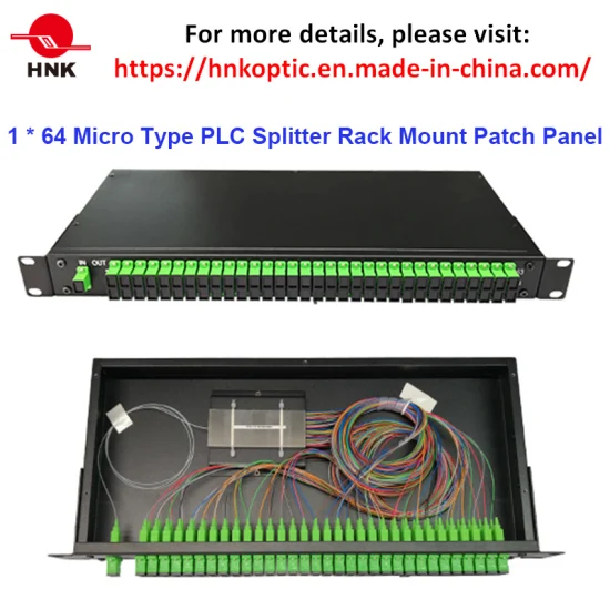 Panneau de brassage à fibre optique à montage en rack pour répartiteur PLC 2 : 8